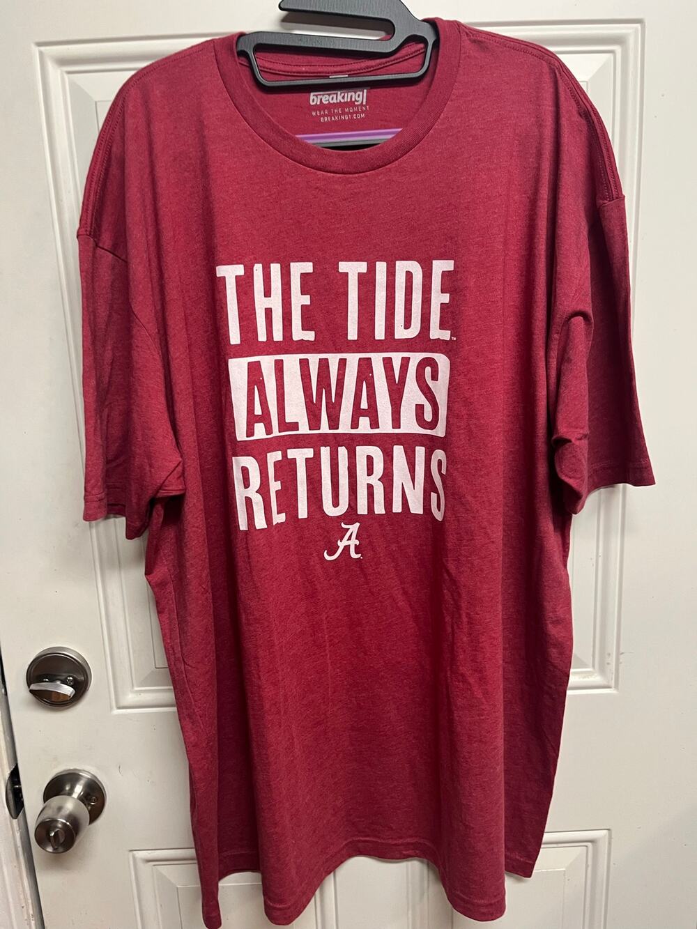 Alabama the tide always returns mens T-shirt, new without tags Size XXXL